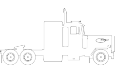 Silhouette Of Peterbilt Truck DXF File, Free Vectors File