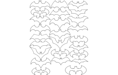 Batman Logo Sketches DXF File, Free Vectors File