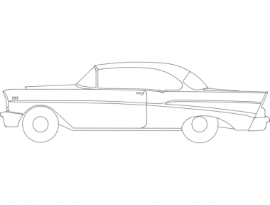 Car 57 Chevy DXF File, Free Vectors File