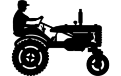 Tractor Silhouette DXF File, Free Vectors File