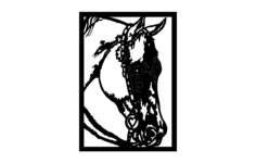 Horse Head Frame DXF File, Free Vectors File