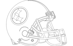 Football Helmet Silhouette DXF File, Free Vectors File