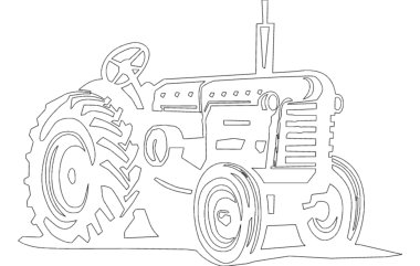 Tractor Sketch 2 DXF File, Free Vectors File