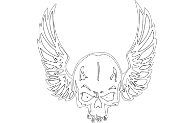 Wing Skull DXF File, Free Vectors File