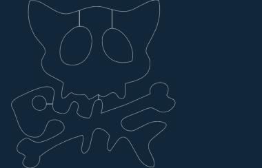 Cat Skull And Crossbone DXF File, Free Vectors File