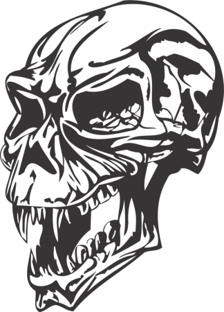 Angry Skull DXF File, Free Vectors File