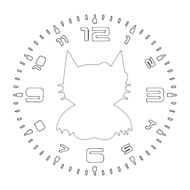 Clock Hello Bat DXF File, Free Vectors File