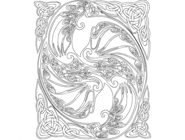 Dragon Design DXF File, Free Vectors File