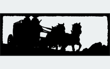 Two Up Horse Drawn Stagecoach DXF File, Free Vectors File