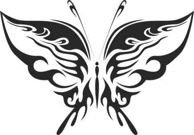 Tribal Butterfly Vector Art 19 DXF File, Free Vectors File