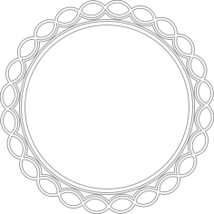 Circular Mirror Frame DXF File, Free Vectors File