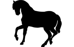 Dancing Horse Silhouette Vector DXF File, Free Vectors File