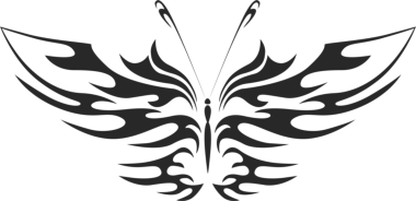 Tattoo Tribal Butterfly Vector Art DXF File, Free Vectors File