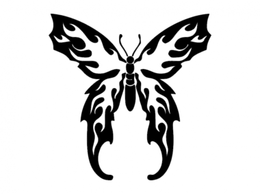 Flaming Butterfly DXF File, Free Vectors File