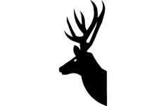 Deer Head Silhouette DXF File, Free Vectors File