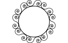 Ironwork Round Frame DXF File, Free Vectors File