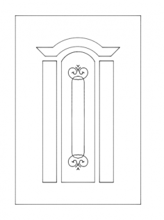 Wooden Door Design DXF File, Free Vectors File