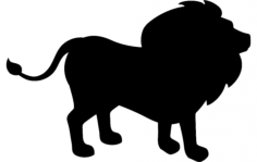 Lion Silhouette Vector DXF File, Free Vectors File