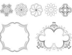 Frame And Flowers DXF File, Free Vectors File