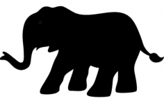 Elephant Silhouette Vector DXF File, Free Vectors File