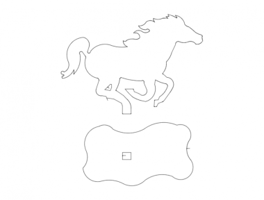 Mustang 3D Horse DXF File, Free Vectors File