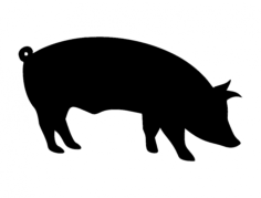 Pig Silhouette DXF File, Free Vectors File