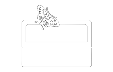 Desk Nameplate With Butterfly DXF File, Free Vectors File
