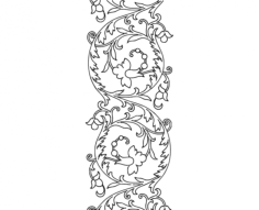 Free Hand Embroidery Pattern Scroll Design DXF File, Free Vectors File