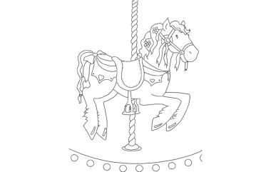 Horse Carousel DXF File, Free Vectors File