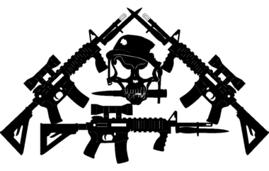Jared’S Ar-15’S Crossed-With Skull DXF File, Free Vectors File