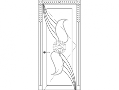 Main Single Door Carving Design DXF File, Free Vectors File