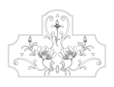 Floral Design DXF File, Free Vectors File