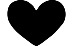 Heart Silhouette DXF File, Free Vectors File