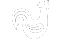 Rooster Crowing Silhouette DXF File, Free Vectors File