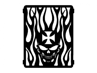 Flaming Skull DXF File, Free Vectors File