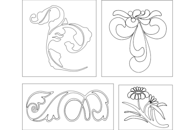 Floral Design DXF File, Free Vectors File