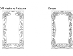 Floral Decorated Mirror Frame DXF File, Free Vectors File