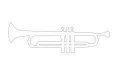 Trumpet Silhouette DXF File, Free Vectors File