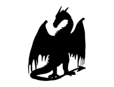 Dragon Silhouette DXF File, Free Vectors File