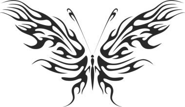 Tribal Butterfly Vector Art 09 DXF File, Free Vectors File