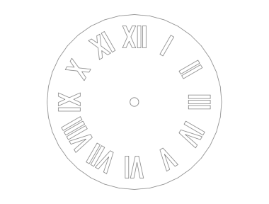 Roman Clock DXF File, Free Vectors File