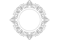 Ayna Mirror Frame Round DXF File, Free Vectors File