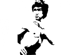 Bruce Lee Silhouette Sketch DXF File, Free Vectors File