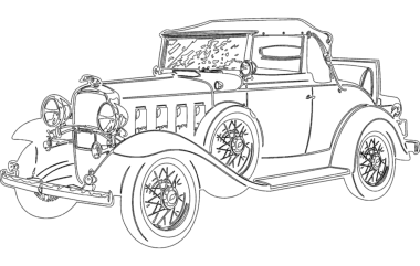 Car Sketch Drawing DXF File, Free Vectors File