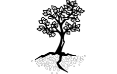 Tree Silhouette Vector DXF File, Free Vectors File