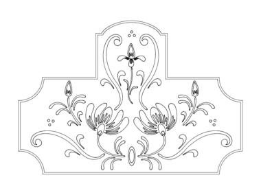 Floral Design DXF File, Free Vectors File