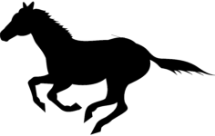 Running Horse Silhouette DXF File, Free Vectors File