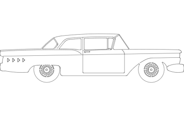 Ford Car Sketch DXF File, Free Vectors File