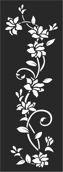 Flowers Wall Decal White Vines CDR File Free Vectors