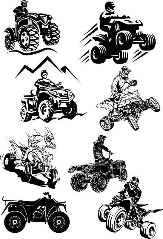 Quad Bike Silhouette Vectors Free (.Cdr) Free Vectors